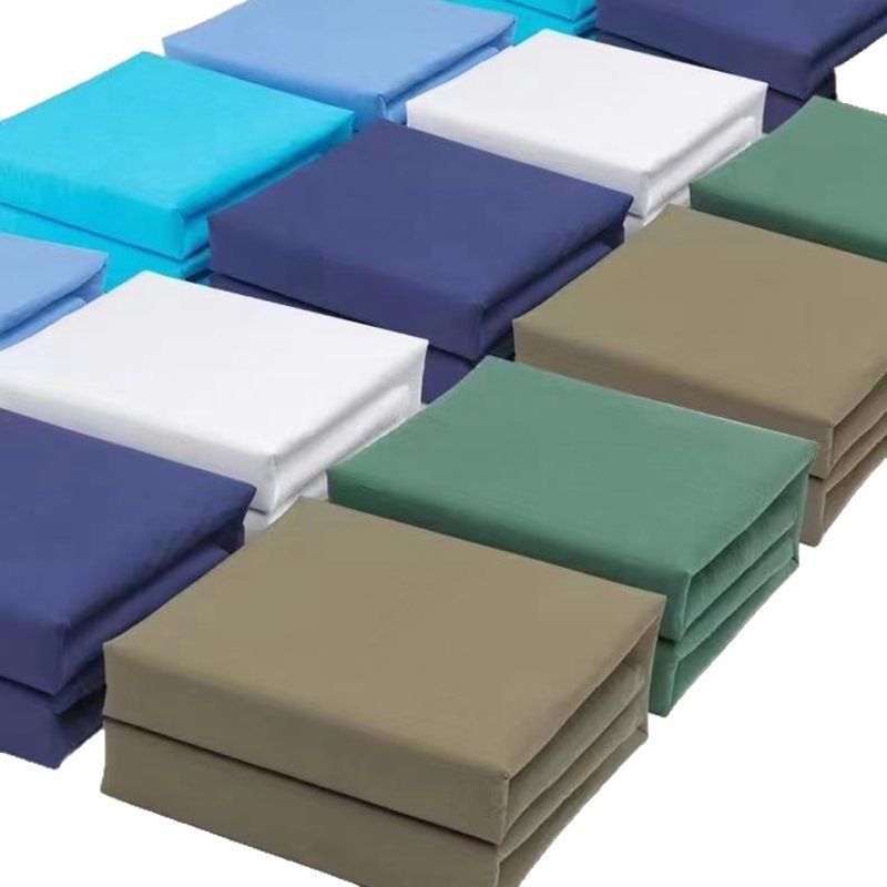 Custom-Made Three-Piece Set for Government Agencies, New Standard Light Blue Dormitory Bed Sheets, Quilt Cover, Quilt Cover and Mattress Cover