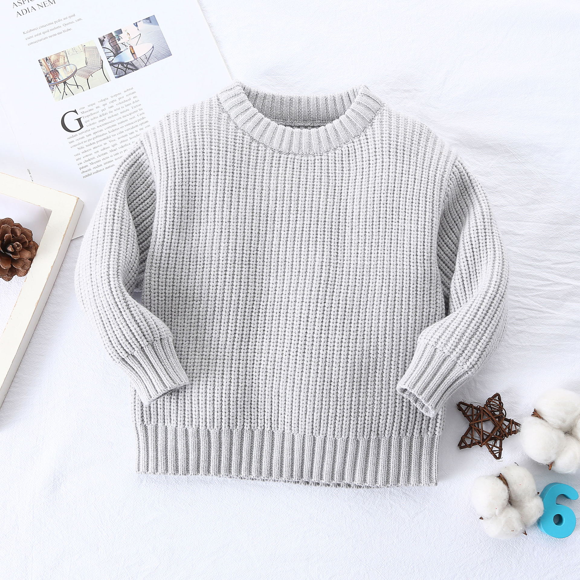 ins Explosions Foreign Trade Cross-border Children's Wear Baby Sweater Baby Boys and Girls Autumn and Winter Loose Knitted Jacket