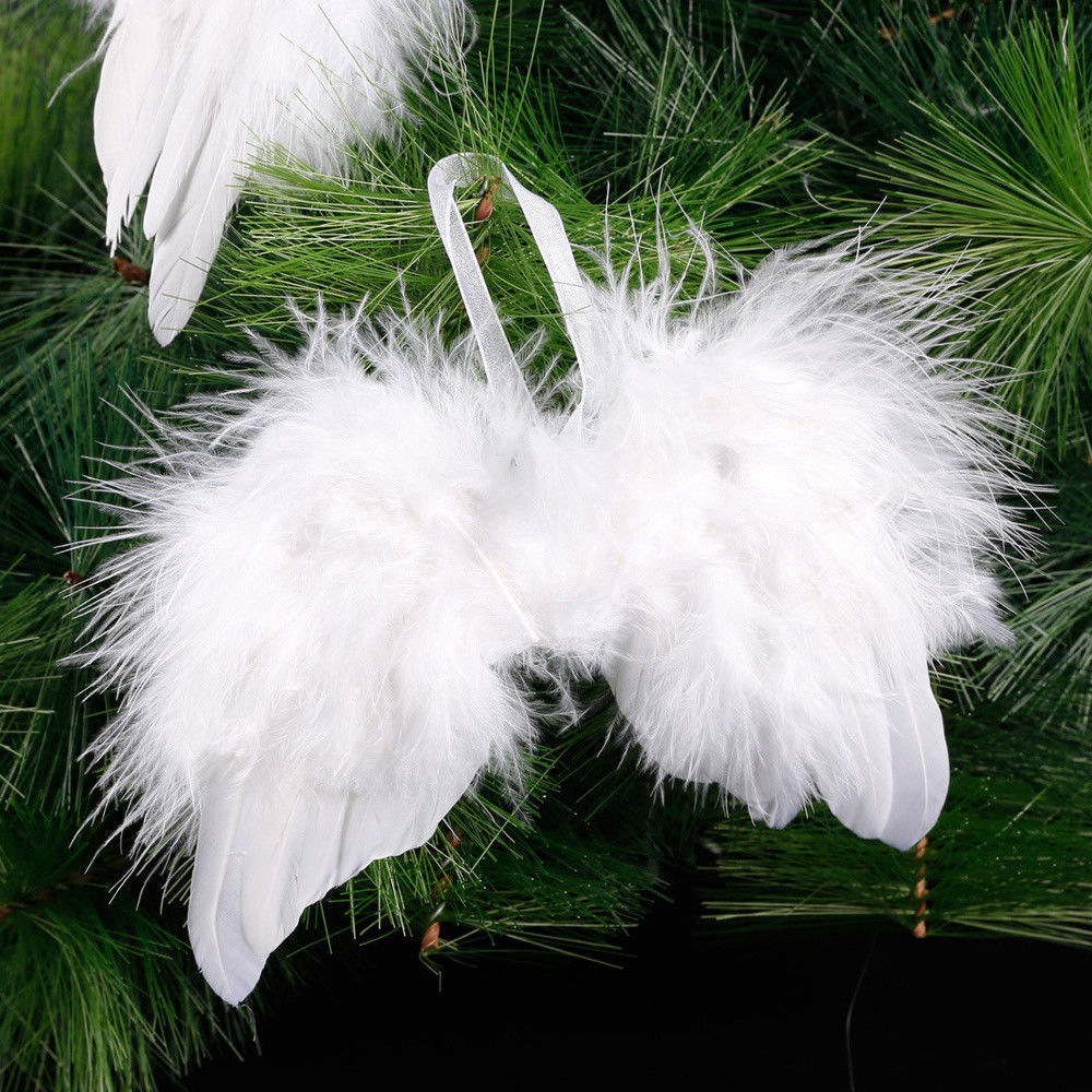 Factory Direct Christmas Tree Feather Wings Christmas Tree Hanging Angel Wings Mini Barbie Wings