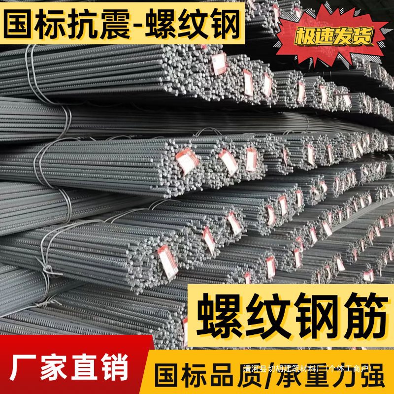 Threaded Rebar, Wall Construction with Embedded Anchors, Straight Rebar for Paving and Construction, Gardening Steel Rods, Sizes 6 to 25