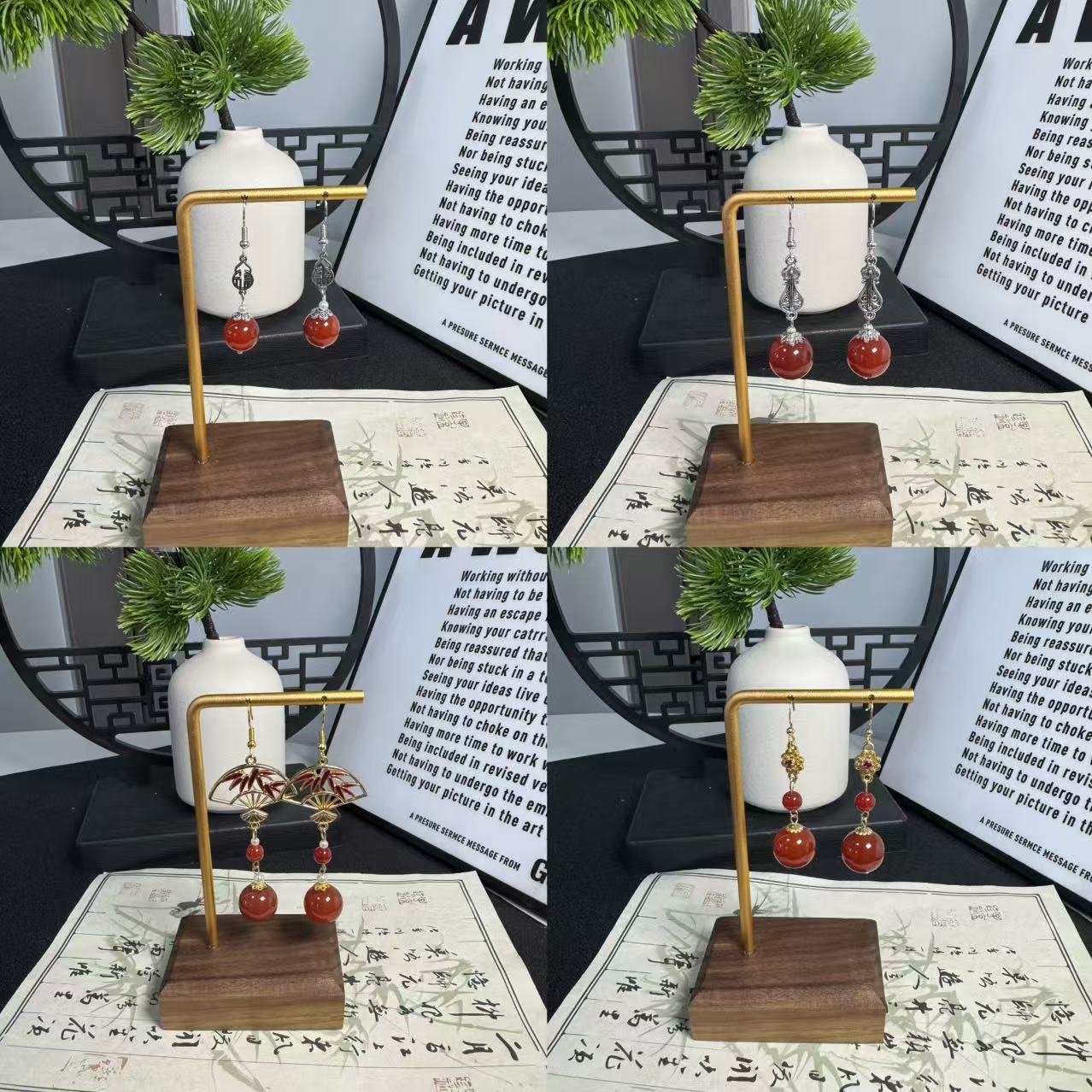 Factory Direct Supply Spot Wholesale Agate Earrings Collection