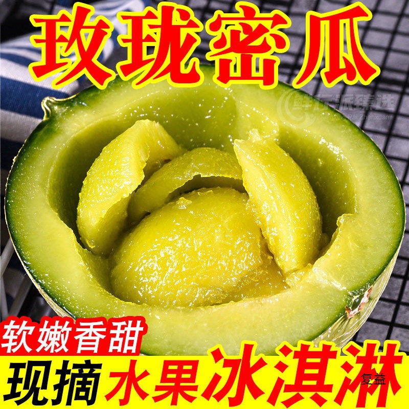 Hainan Reticulated Honeydew Melon Ice Cream, Rose Melon, Sweet Melon, Cantaloupe, White Melon, Fresh Straight from the Origin