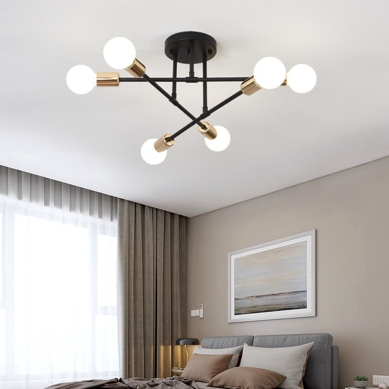 Modern Minimalist Bedroom Lamp Living Room Dining Room Scandinavian Golden Ceiling Lamp Zhongshan Lamp Lighting Lamp Led High-End Sense