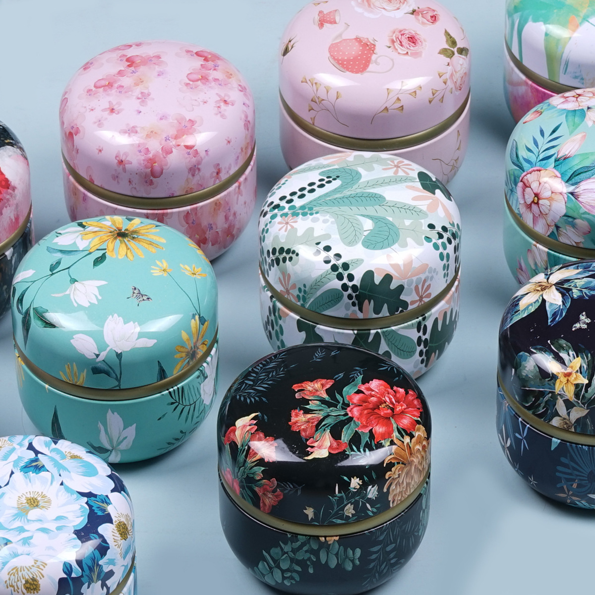 New 50g Scented Tea Apple Can Tin Can Tea Can Sealed Japanese Style Tea Can Candy Can Green Tea Metal Can