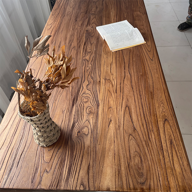 Old Elm Wood Table Solid Wood Vintage Tea Table Tea Table Home Long Strip Dining Table Folk Simple Bar Table Solid Wood Long Table