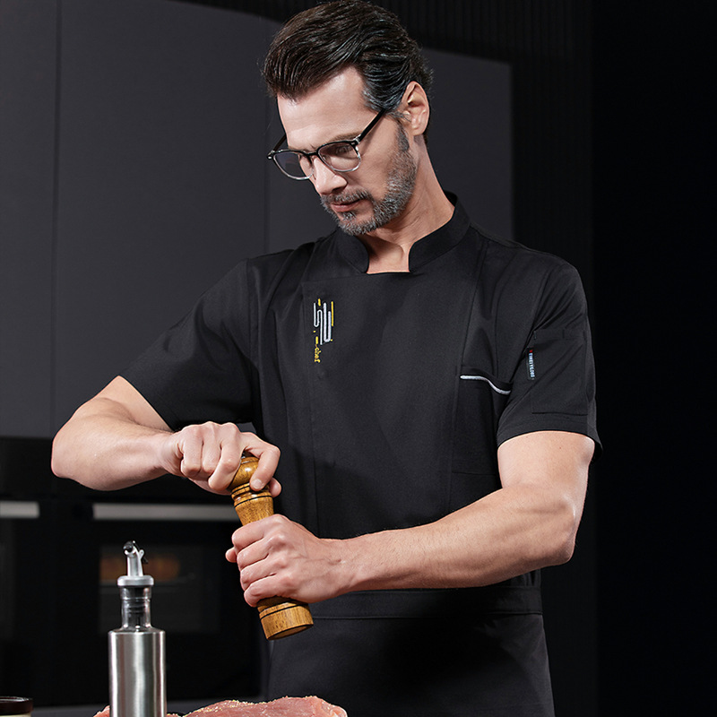 Hotel Restaurant Restaurant Baking Western Food Kitchen Chef Clothes suit Men's Chef Work Clothes Women's Short-sleeved Summer Clothes