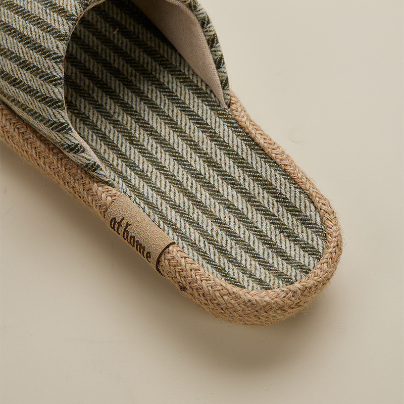 Linen slippers women's home indoor couple Basin Bottom shoes non-slip sweat-absorbent breathable household cotton and linen Four Seasons floor slippers summer
