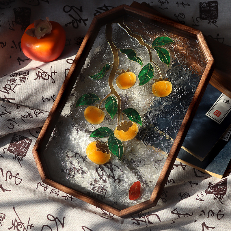 Cloisonné DIY Filigree Enamel Tea Tray Material Kit Company Salon Event Enamel Painting Ornament Handmade Gift