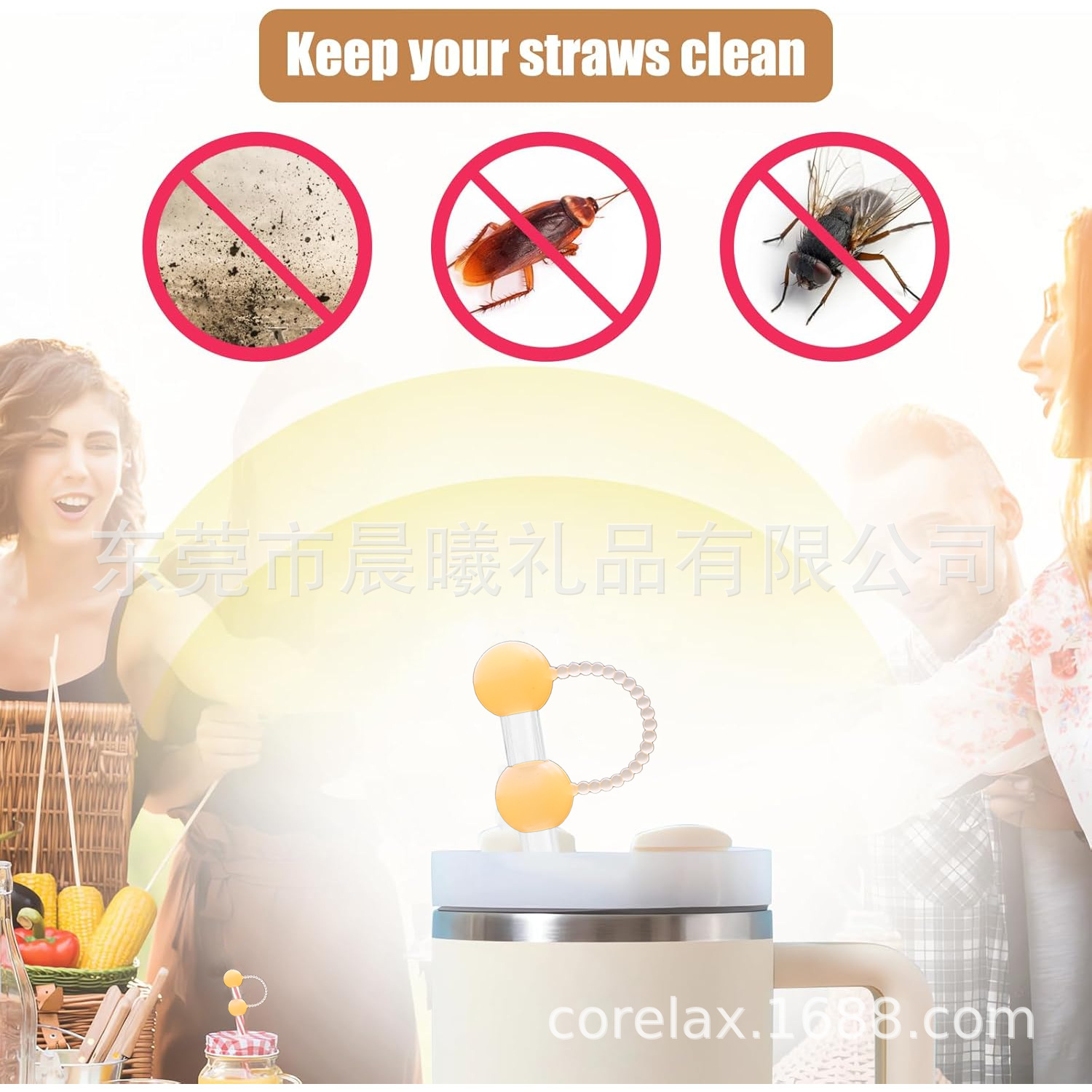 New Silicone Straw Sleeve stanley/owala Water Cup Straw Cap Accessories Ball Straw Lid Beverage Cup Suction
