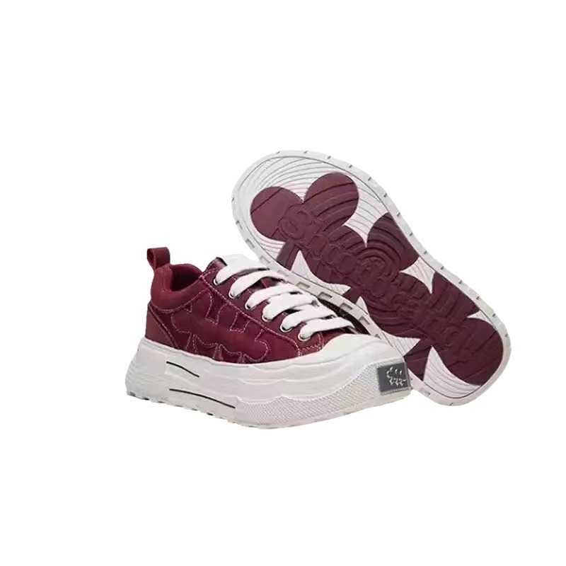 Star SHOOT BRAND2025 plum blossom ensemble series wear-resistant thick-soled canvas shoes men's and women's small dirty shoes