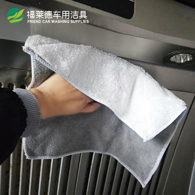 Microfiber Double-sided Thickened Bamboo Fiber Household Scaulker Rag Kitchen Dish Towel Absorbent Cleaning Supplies