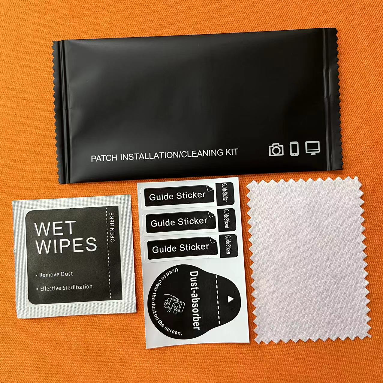 Manufacturer's Ready-Made Tempered Film Film Auxiliary Tool Kit, Mobile Phone Film Three-Piece Set, Mobile Phone Film Alcohol Pack