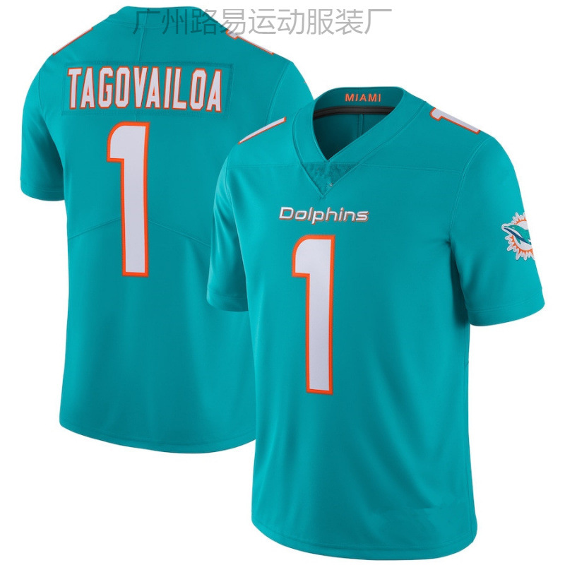 Dolphins Jersey Dolphins Embroidered Rugby Uniform Wholesale 1 # Tagovailoa 10 # Hill 17. #