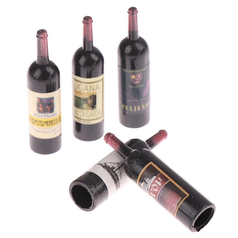 1/12 doll house Mini accessories mini wine bottle set with box simulation drink model toy
