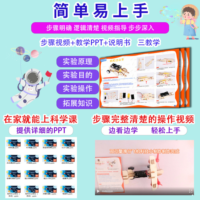 Back-To-School Season Science and Education Cutting-Edge Educational Assembly Toys Science Experiment Kidsren's Toys 3-4 Science Small Production Steam