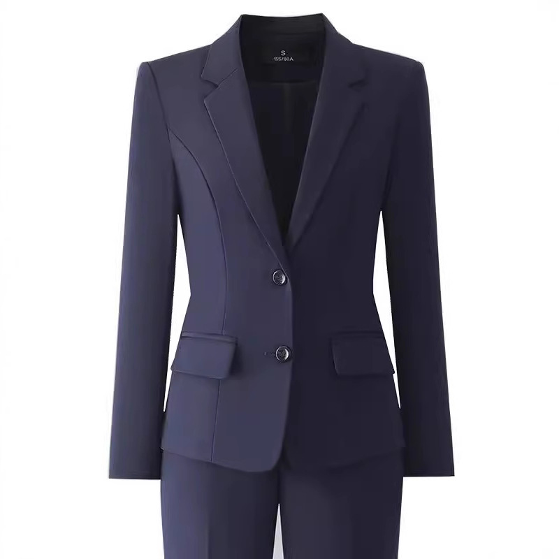 Black Petite Suit for Women, Spring and Autumn High-End Hotel Front Desk Professional Workwear Career Suit Jacket