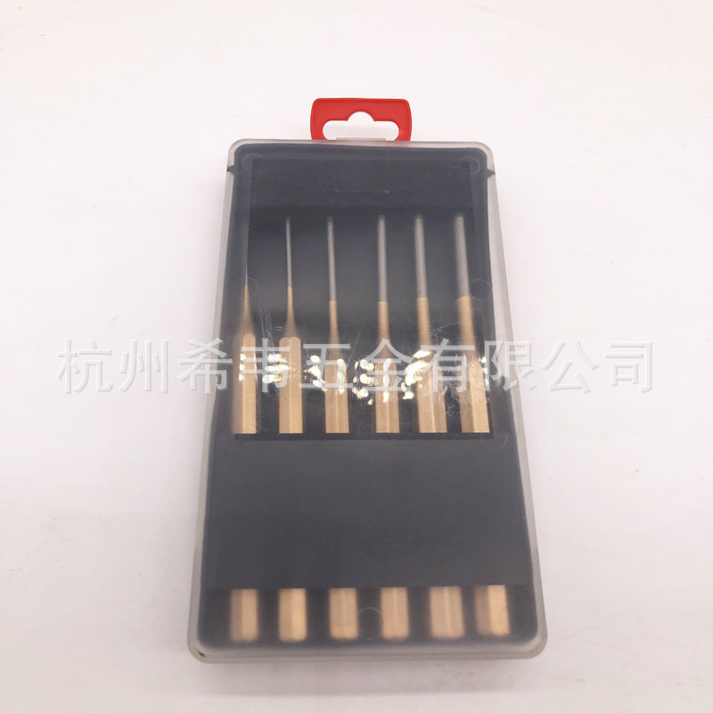 Plastic Box Set of 6 Flat Head Cylindrical Punch Pins, Octagonal Steel Punch Tools, Surface Sandblasting and Polishing