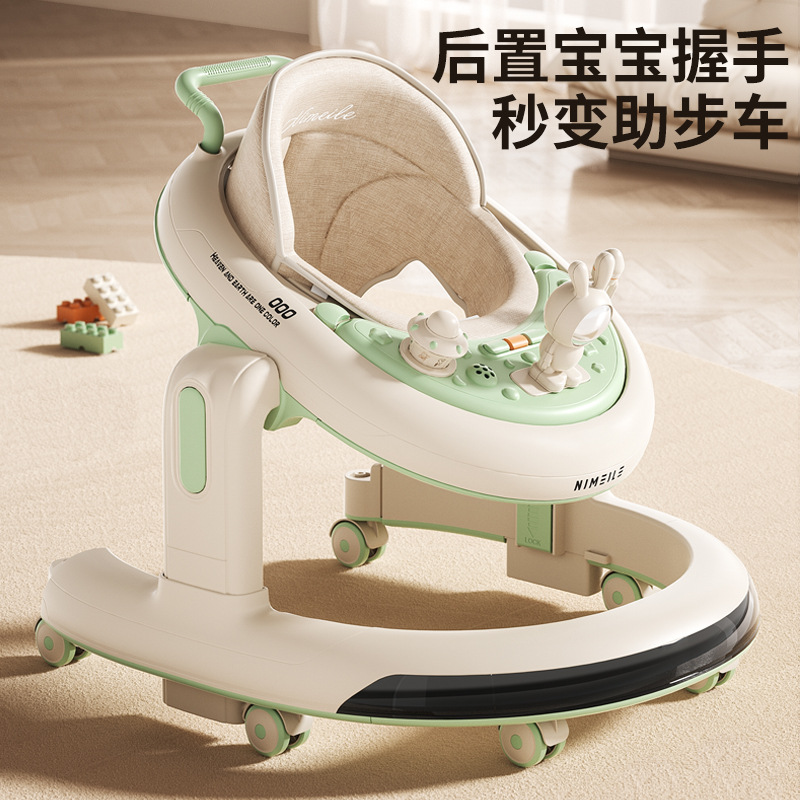 Baby walker anti-O-leg multi-function rollover trolley can sit baby walking walker