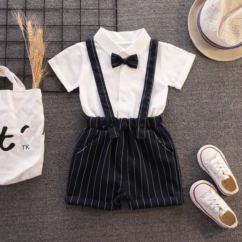 Little Boy Suit, Summer Baby 1 Year Old Banquet Dress, Spring & Fall 2 Week Clothes, Infant and Kids Birthday Gentleman Suit