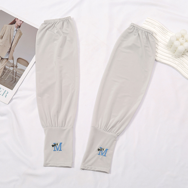 Ice Sleeve Sleeves Summer Sun Protection Sleeves Outdoor Cycling Anti-Uv Loose Arm Sun Protection Embroidered Sleeves