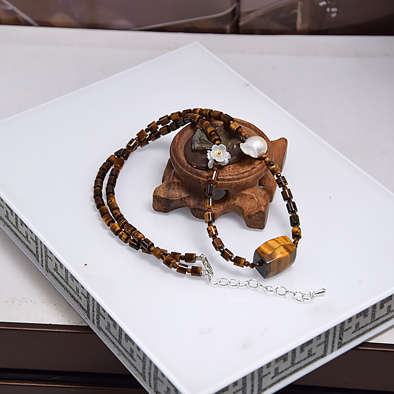 Natural Crystal Pearl Necklace Choker Original Baby Beads Sweet Ultra-Fine Collarbone Chain Wholesale Amethyst