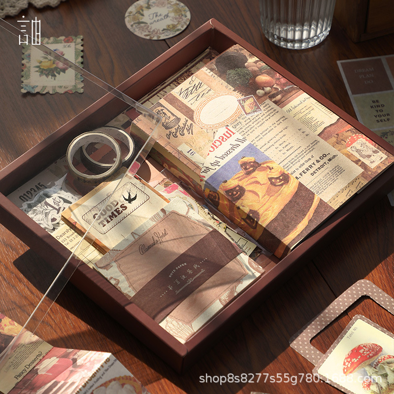 Cross-border explosions core stranger warm send series hand account suit gift box suit retro art girl heart hand account material