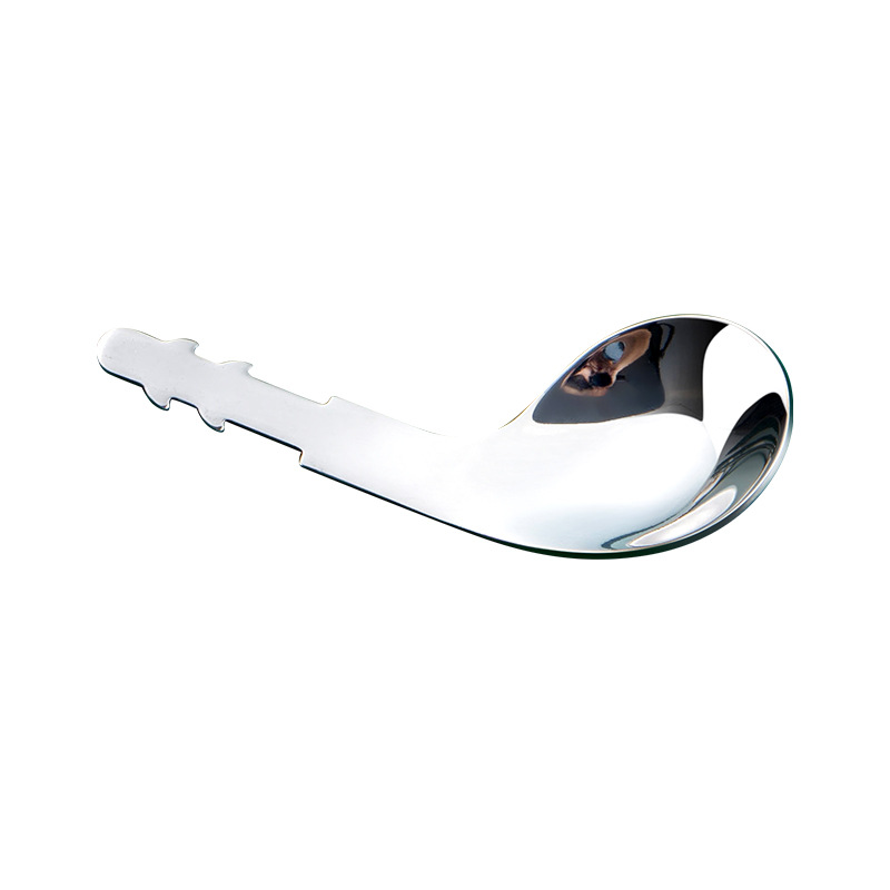 Children's Barb Elbow Fork and Spoon Semi-Finished Baby Food Spoon Curved Spoon Curved Fork Short Handle Hardware Head Insert Handle Silicone