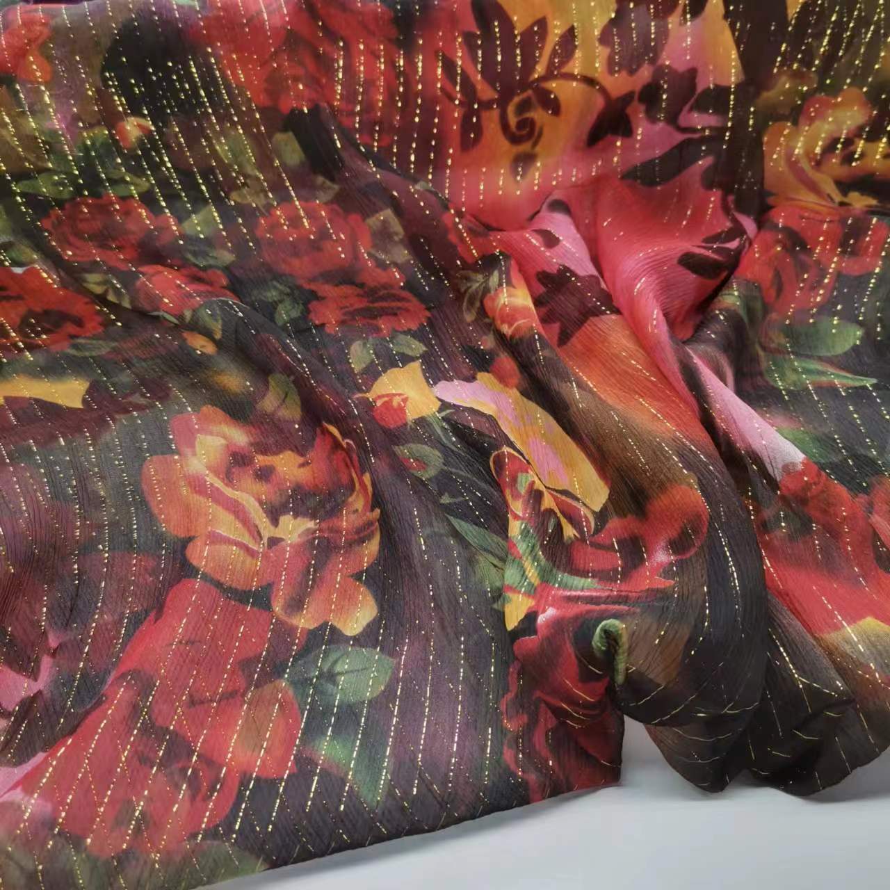 Ткань из шелка с золотой нитью 6 мм, гладкая, узкая модная ткань