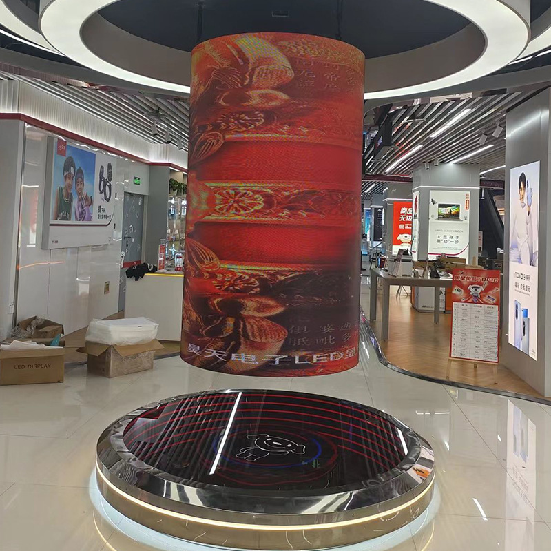Full Color Led Shaped Flexible Display Soft Screen Indoor Outdoor Soft Film HD Creative Cylindrical Arc Custom