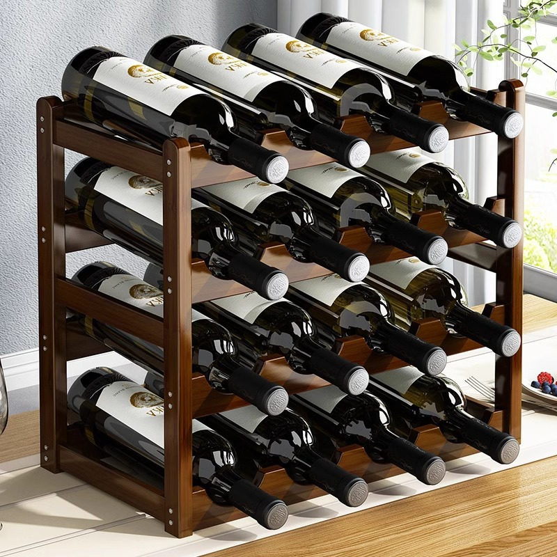 Red Wine Rack Household Wine Rack Ornaments Display Rack Wine Cabinet Storage Rack Multi-bottle Plaid Wine Simple Desktop