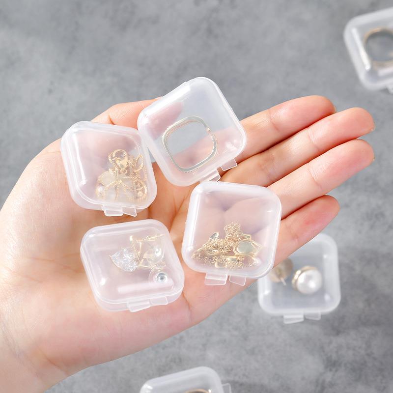 Transparent Jewelry Storage Box Multifunctional Mini Storage Earplug Box Portable Ring Earrings Necklace Jewelry Storage Box