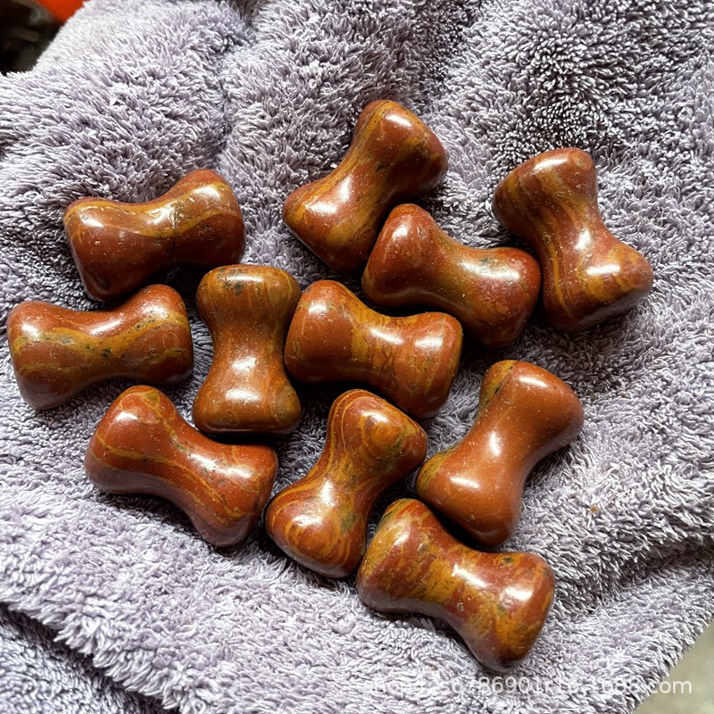 Red Meteorite Stone Roller Bead Accessories for Finger Massage, Manufacturer Wholesale, Size 2.7cm * 1.7cm Beads 1.3