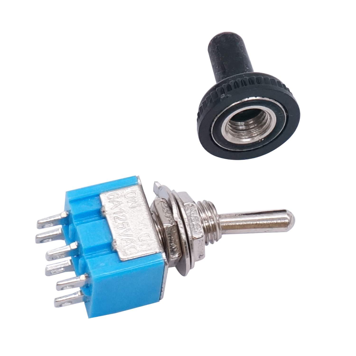 Taiss \/ 10 Pieces Blue Mini Kippschalter Ac 125 V 6A Ampere