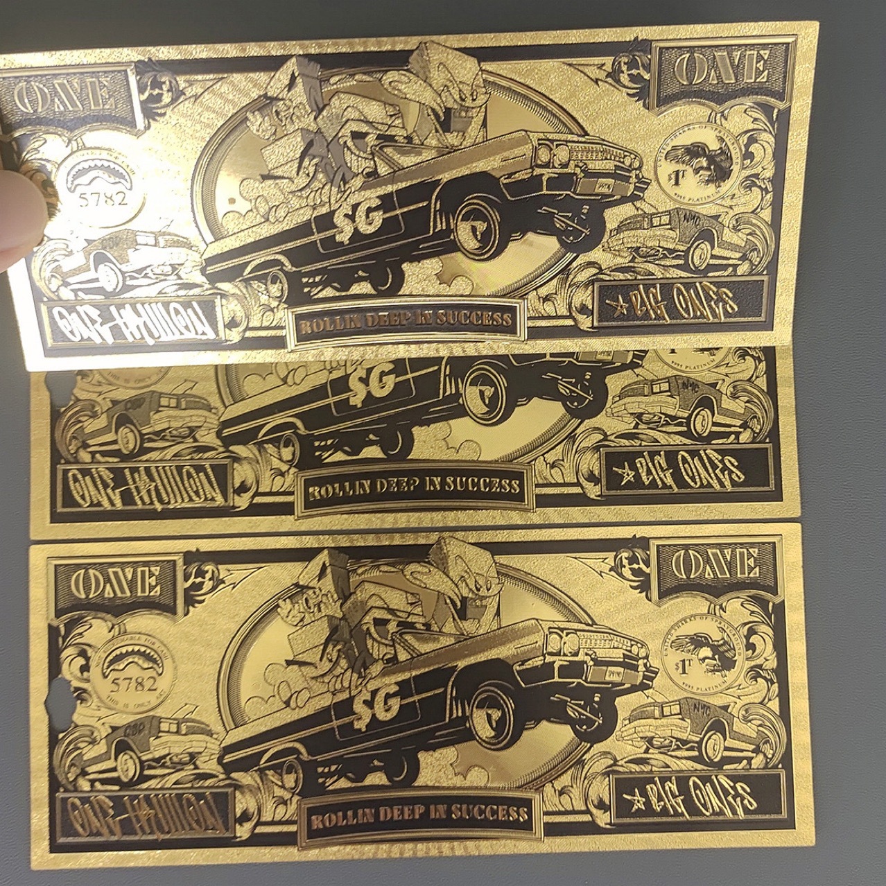 Cartoon Toy Gold Foil Pet Pvc Plastic 24K Commemorative Collection Coin Gold Banknote Card Factory Direct Sales Can Be Customized and Printed