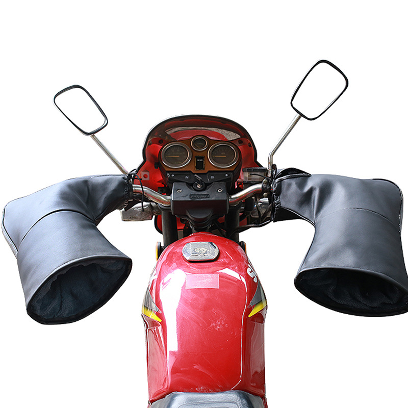 Electric car handle cover winter battery car warm leather gloves thickened waterproof cold-proof windproof motorcycle handle cover
