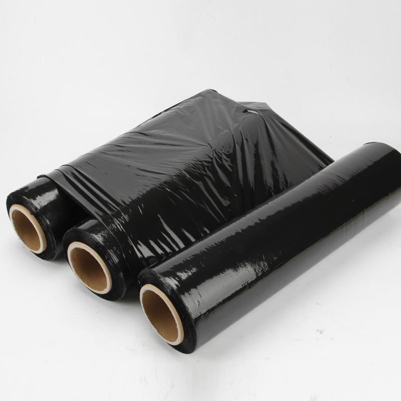 Stretch Film 50cm Wide for Factory Use Pallet Packaging Polyethylene Pe Film Industrial Self-Adhesive Transparent Stretch Film Black Film
