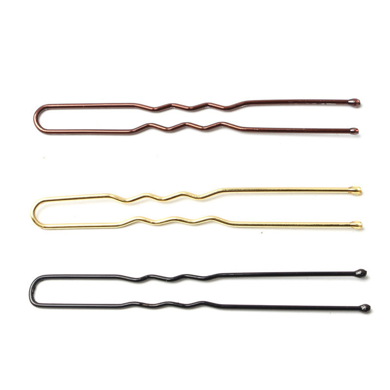 European and American u-type clip ball head pin pin headdress black photo office tool u-shaped fixed steel clip hairpin