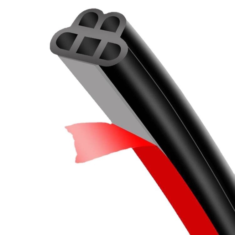 New car soundproof sealing strip double-layer B- type car door frame thickened hood trunk modified rubber strip