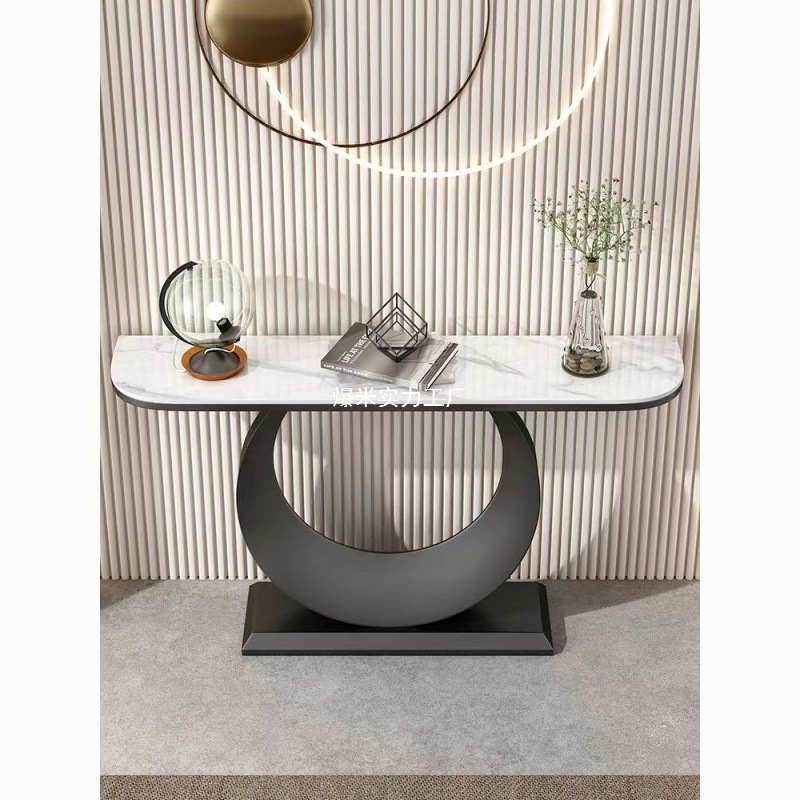 Italian-style Rock Board Porch Table End View Desk Home Cabinet Modern Simple Light Luxury Living Room Wall Narrow Table
