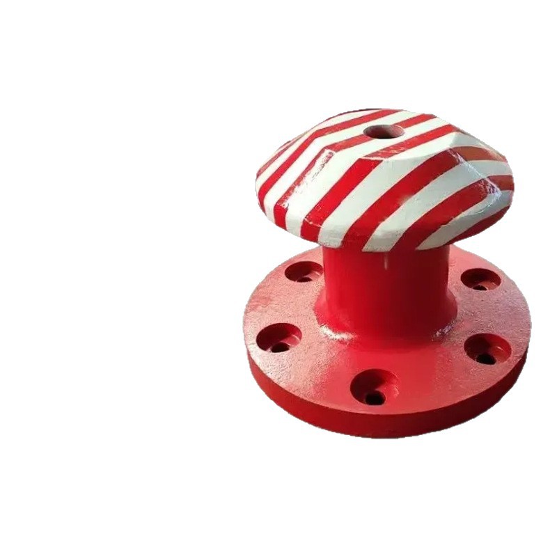 Manufacturer Supplies Round-Bottomed Boat Mooring Posts for Docks, Heavy-Duty Cast Iron Boat Mooring Piles, Double-Column Mushroom-Head Boat Mooring Posts