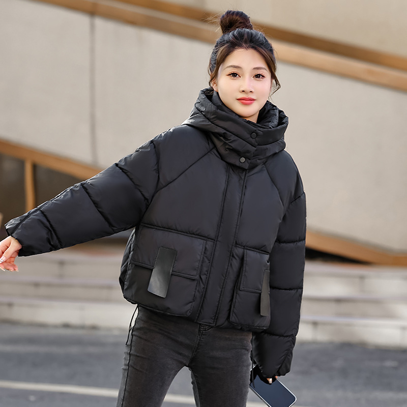 Maillard High-grade Sense Fried Street brown Short Cotton-padded Clothes Women's Winter 2024 New Hooded Bread Clothes Thick Coat