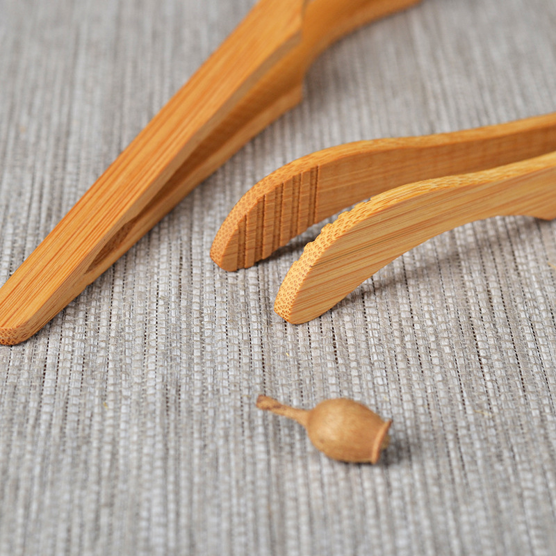 Wholesale carbonized bamboo clip home Tea clip tea ceremony accessories Cup clip with teeth bamboo clip engraved LOGO factory direct sale