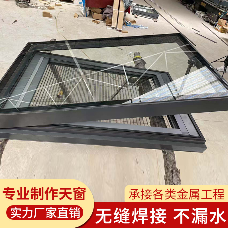 Aluminum Skylight Sunroom Skylight Beveled Thickened Skylight Sliding Breathable Attic Manual Window Basement Light Well