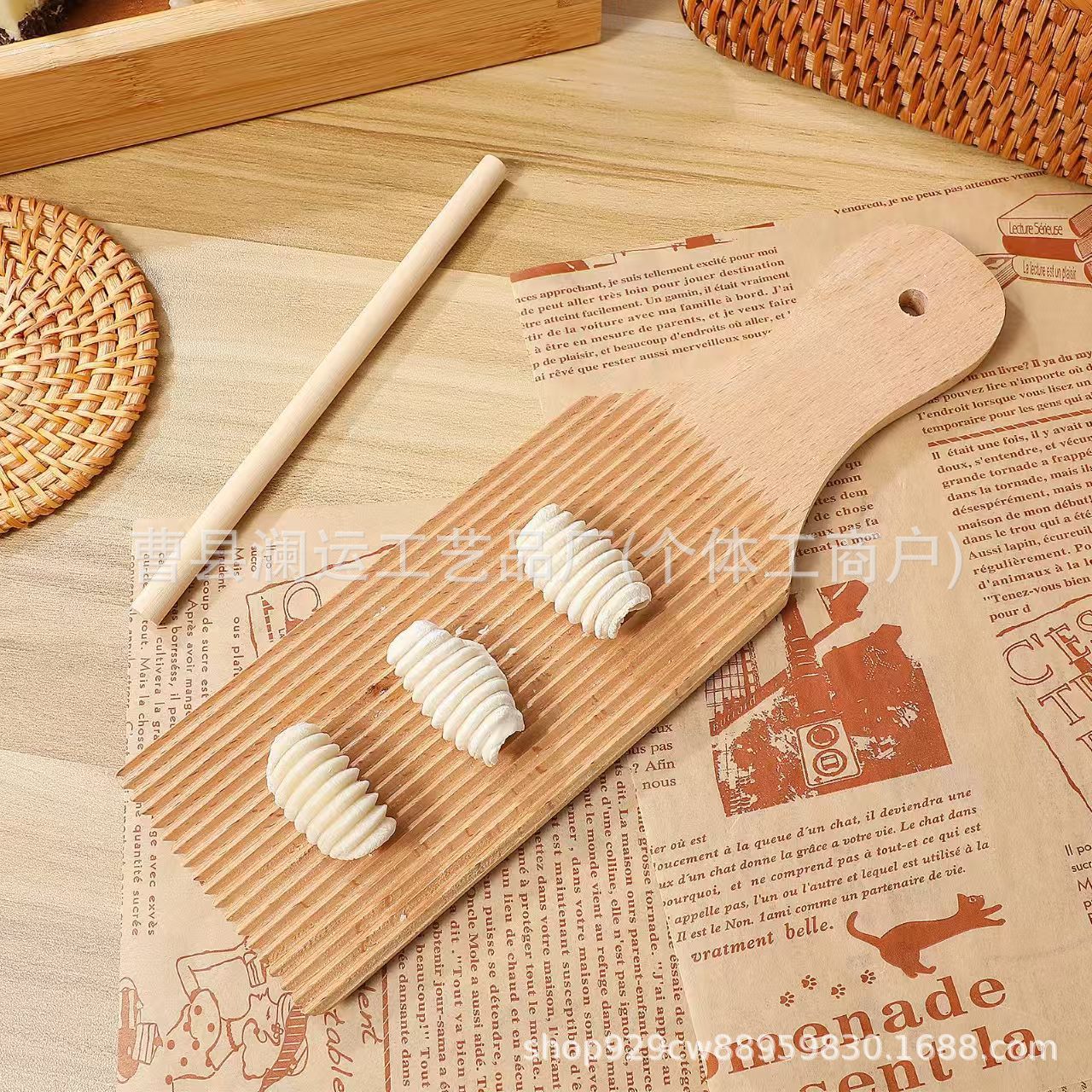 Набор для домашнего приготовления лапши из массива дерева, бамбуковая панель с ручкой