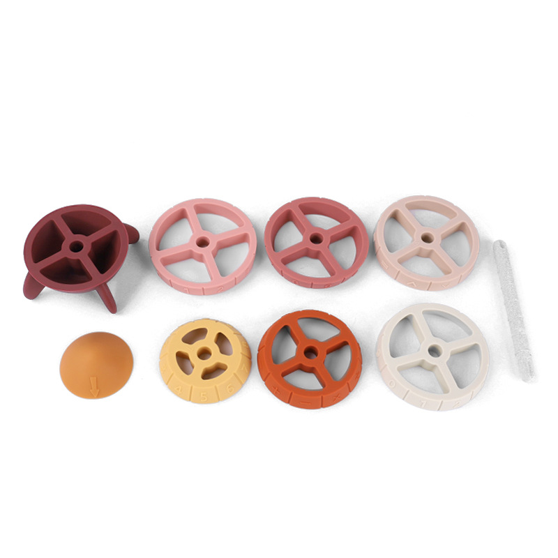 Rocket Model Toy Rainbow Rocket Jenga Soft Building Blocks Environmentally Friendly Silicone Educational Ring Silicone Toy