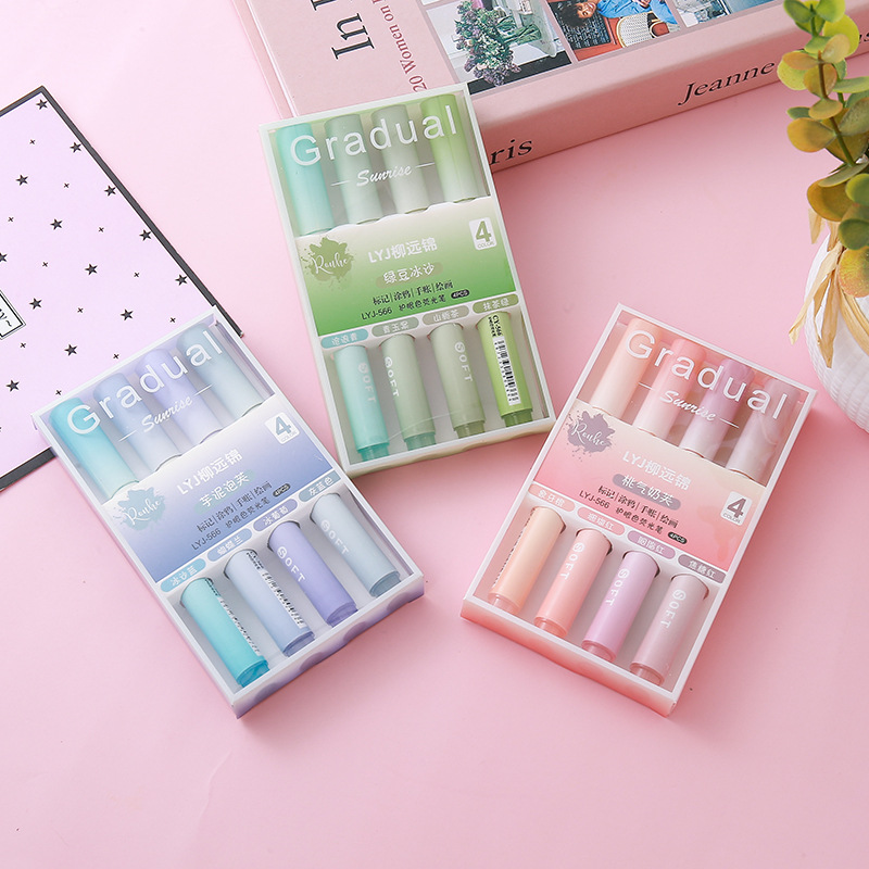 Градиентный цветной маркер, высококачественный маркер для студентов, защита глаз, большой объем