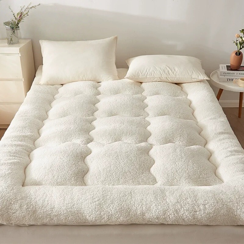 Новый утолщенный матрас из овечьей шерсти, мягкая подушка для домашнего использования, татами, односпальный, студенческий, поролоновый матрас