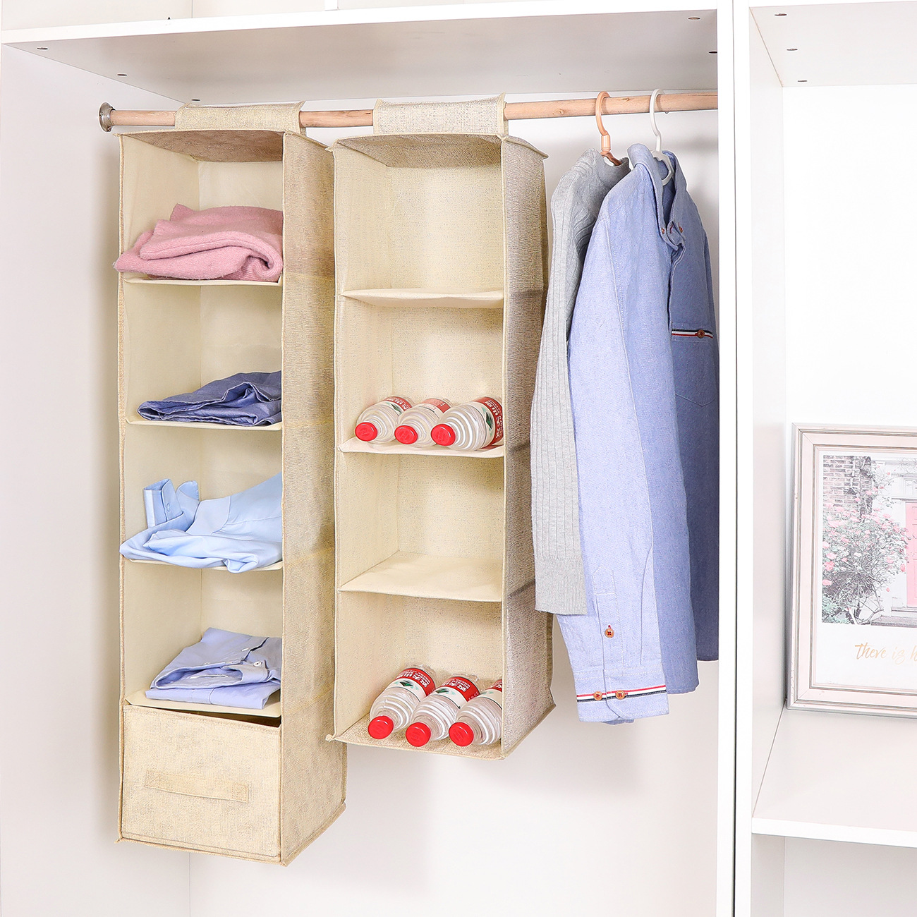 Cross-Border Multi-Layer Wardrobe Drawer Storage Hanging Bag Bedroom Hanging Layered Clothes Storage Bag Storage Rack Storage