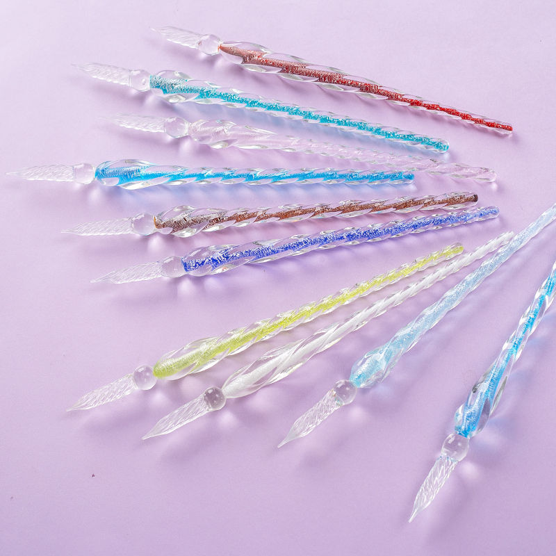 Crystal Pen Starry Sky Glass Pen Dipped in Water Fountain Pen Ancient Style Fairy Style Popular Same Style High-Looking Student Gift Set