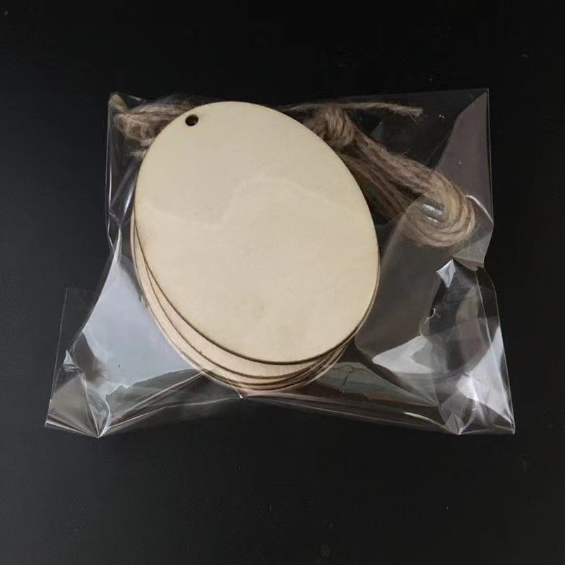 6/8cm Plum Blossom Round Heart-shaped Wooden Prayer Card Punched and Listed Wish Blessing Activity Wooden Card Kindergarten